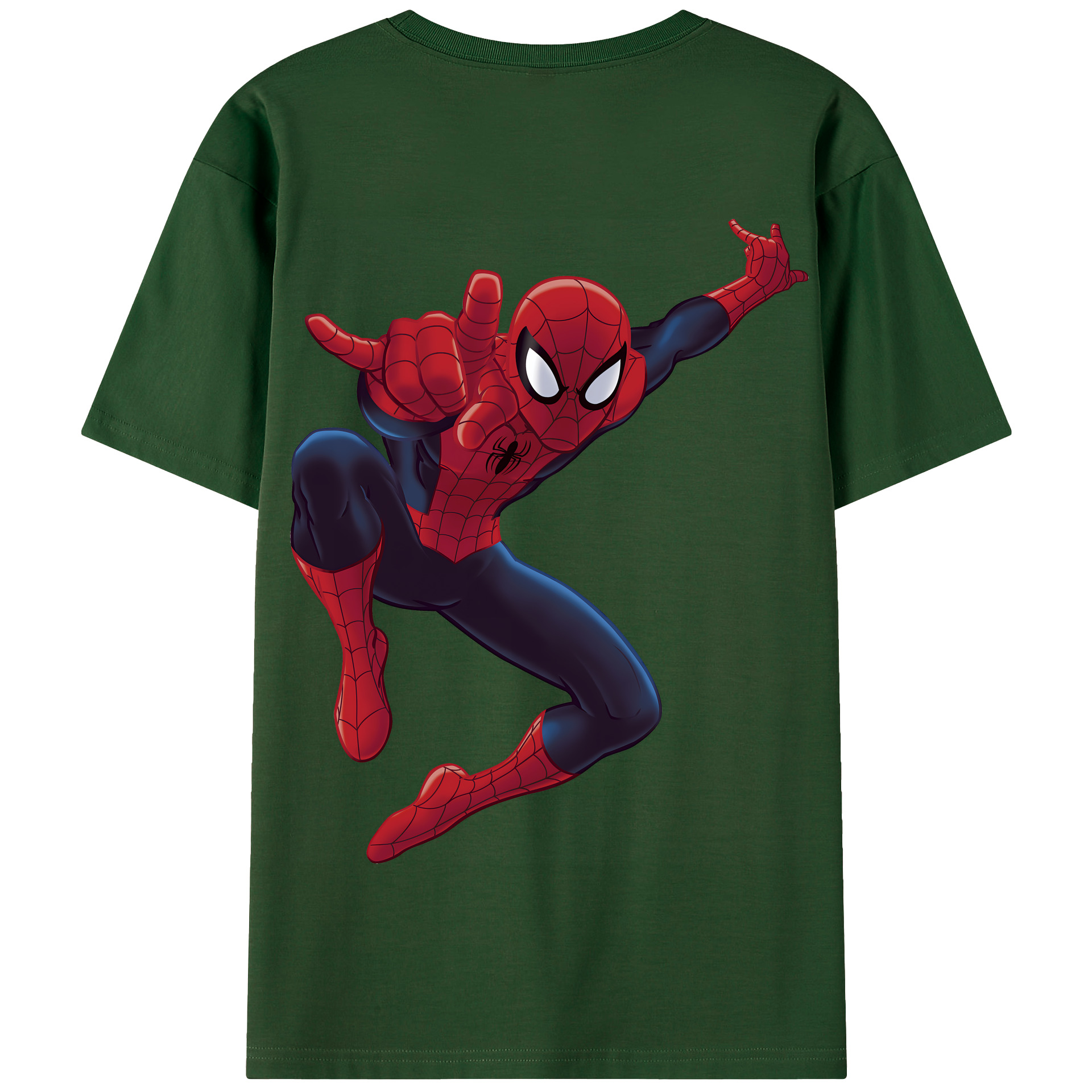 （画像用） Spider Man スパイダーマン 綿100％半袖Tシャツ（背面プリント）